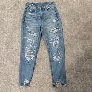 Distressed Blue Jeans